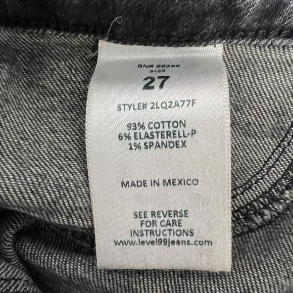 Level 99 Snake Print Gray Skinny Jeans Mid Rise Size 27 Waist - Picture 9 of 9